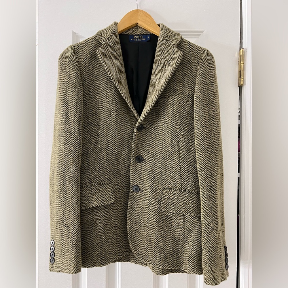 Polo Ralph Lauren brown herringbone tweed blazer